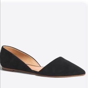 J. Crew Black Zoe suede d'Orsay flats